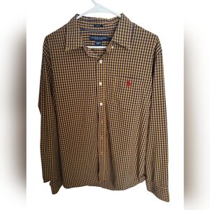 U.S. Polo Assn. Yellow and Blue Checkered Shirt